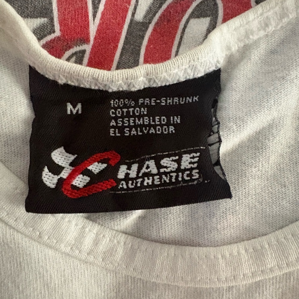Chase Authentics White Tee with Red and Gray Accents